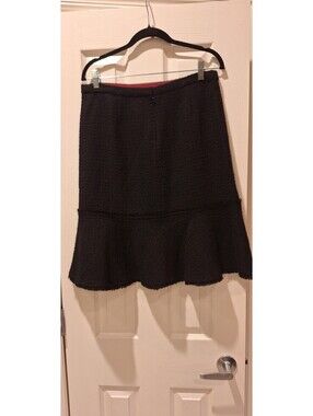 JCrew - Black Wool Boucle Midi Skirt - 10 NWT